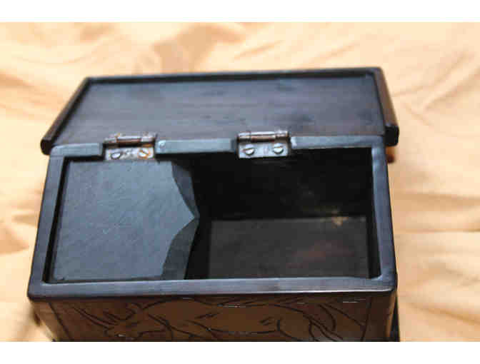Hand carved ebony box