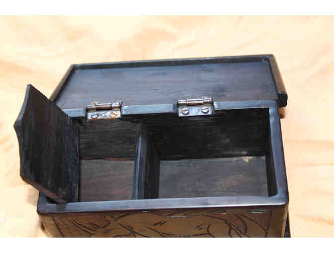 Hand carved ebony box