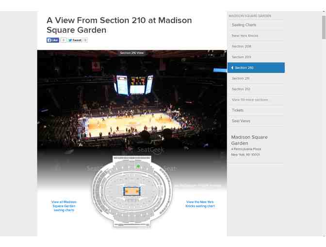 Two Knicks Tickets at Madison Square Garden!
