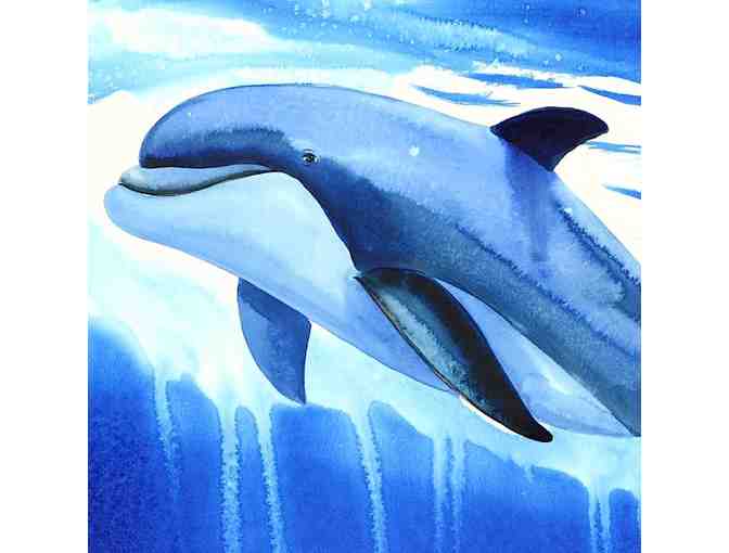 Wyland "Dolphin Up" Signed 23.5" x 15" Original Watercolor Painting - Photo 2