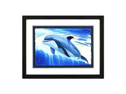 Wyland "Dolphin Up" Signed 23.5" x 15" Original Watercolor Painting