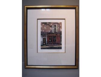Elegant signed Serigraph by late painter Thomas Pradzynski 'Le Cafe'