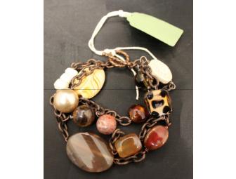 Bronze Chain with Mixed Beads Bracelet