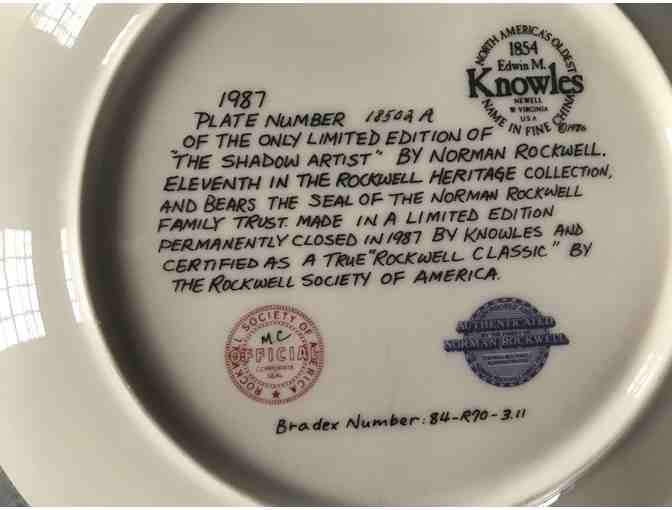 Norman Rockwell Collector Plate, 'The Shadow Artist,' 1987