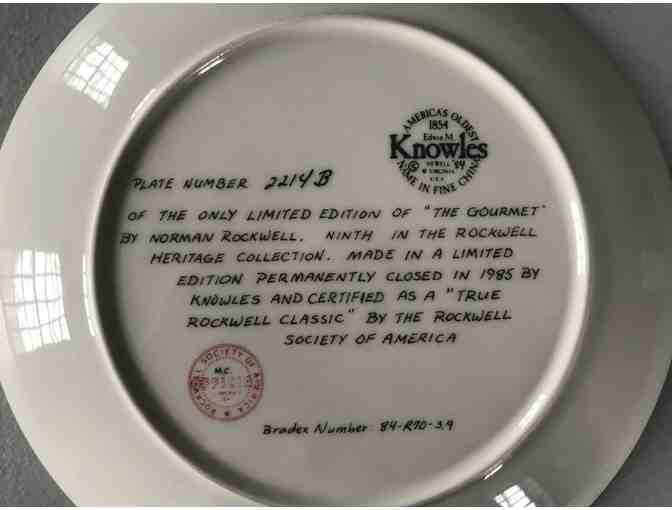 Norman Rockwell Collector Plate, 'The Gourmet,' 1985
