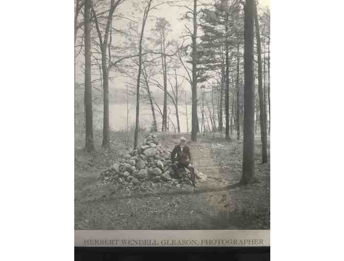 H.W. Gleason at Thoreau's cairn, Walden Pond, May 19, 1908, Poster from Glass Negative