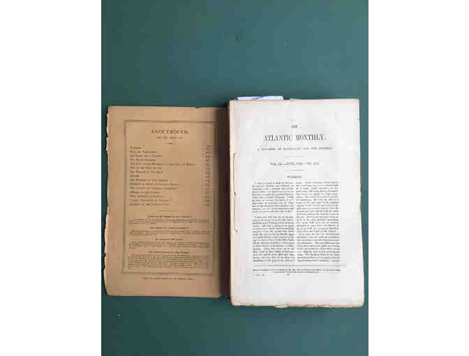 ATLANTIC MONTHLY - 12 VOL. SET - FIRST EDITION - THOREAU, EMERSON, & ALCOTT