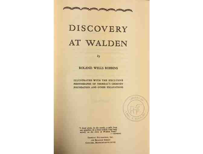 SIGNED COPY: Discovery at Walden 1970 Reprint