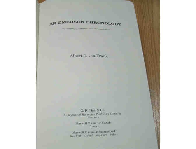 An Emerson Chronology, by Albert J. von Frank (1994)