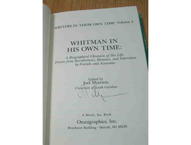 Whitman in His Own Time, edited by Joel Myerson [SIGNED]