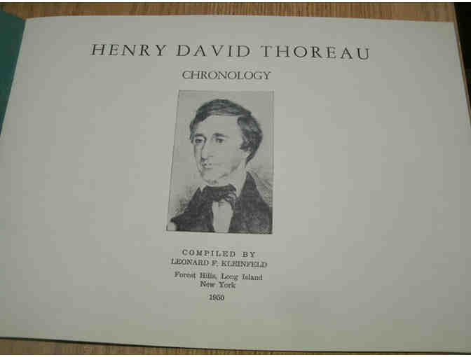 Henry David Thoreau: Chronology, compiled by Leonard F. Kleinfeld (1950)