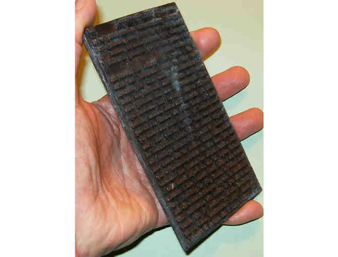 Stereotype Metal Plate from Printing of 1893 Riverside Edition of WALDEN