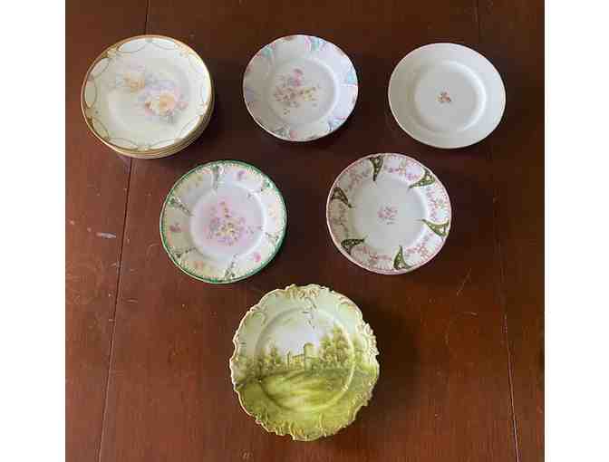 Assorted China, 6 styles, 12 plates.
