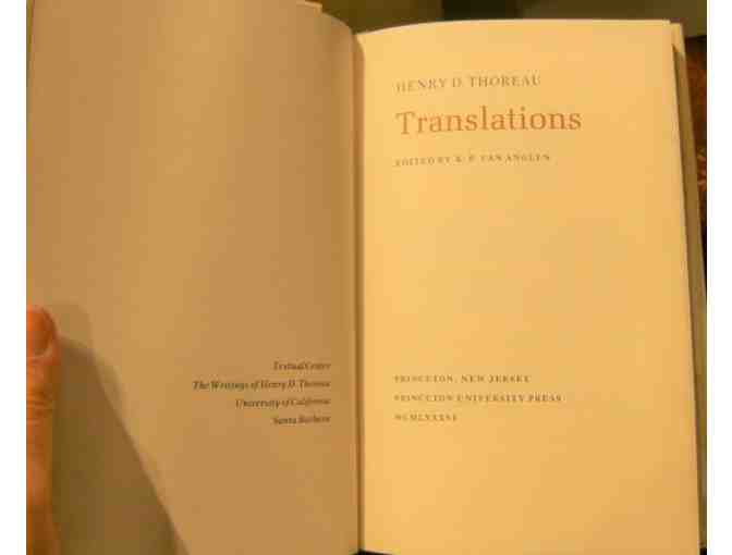 'Translations' (The Writings of Henry D. Thoreau) (Princeton editions)