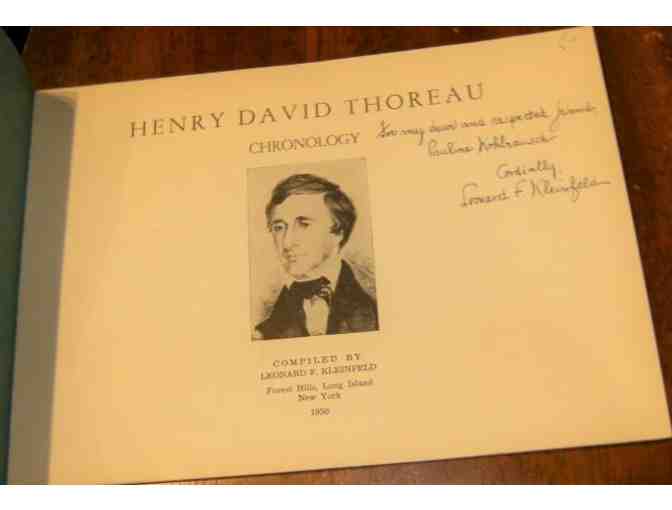 Henry David Thoreau: Chronology, compiled by Leonard F. Kleinfeld (1950, SIGNED)