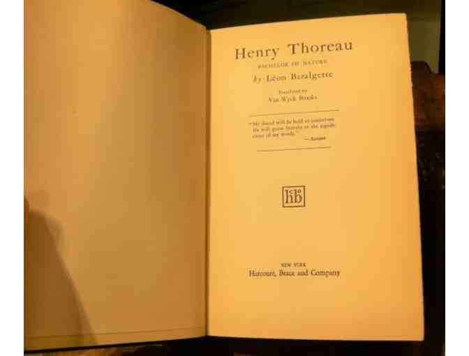 'Henry Thoreau: Bachelor of Nature' by Leon Bazalgette (1924)