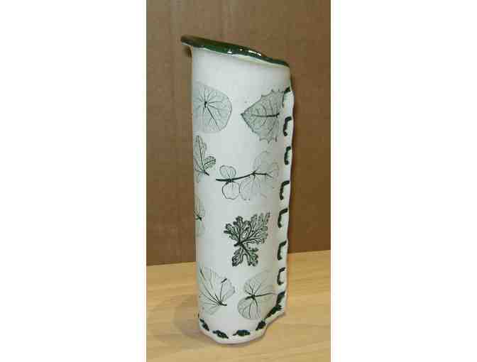 Ceramic Vase with Leaf Impressions