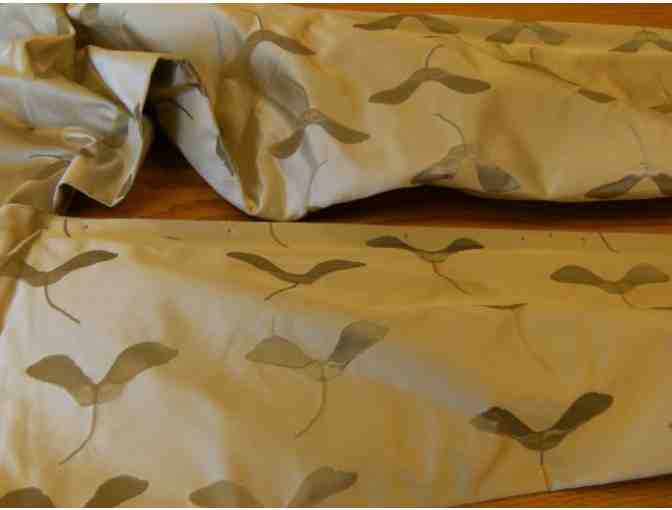 Maple Seed Wing Fabric on 3 Window Valances