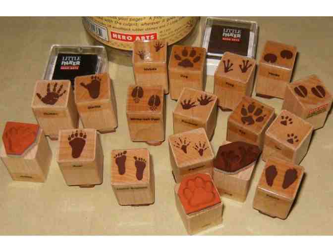 Animal Prints Ink 'n' Stamp, set of 18 rubber stamps and 2 ink pads