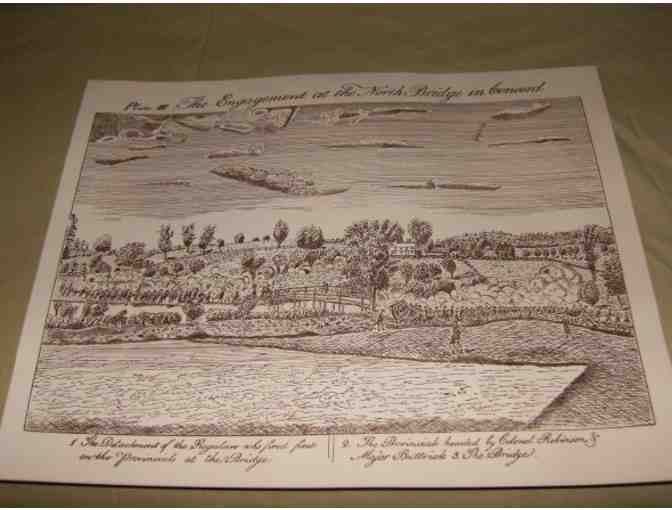 Reproduction Set of Four Amos Doolittle Prints, Battles of Concord and Lexington, 1775