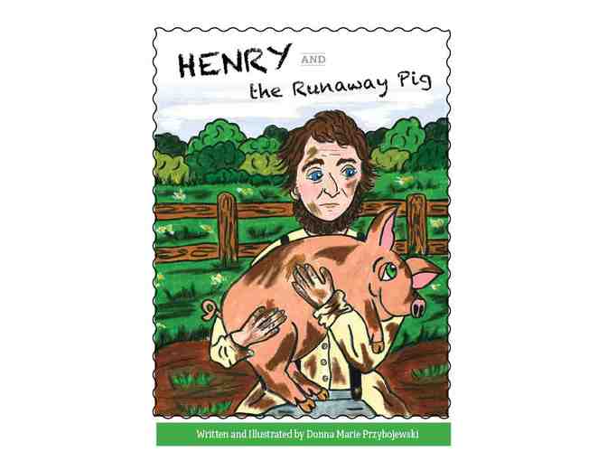 'Henry and the Runaway Pig' - inscribed, framed Illustration + inscribed children's book