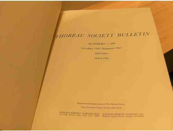 Thoreau Society Bulletin, Numbers 1-100, 1941-1967 (Bound volume)