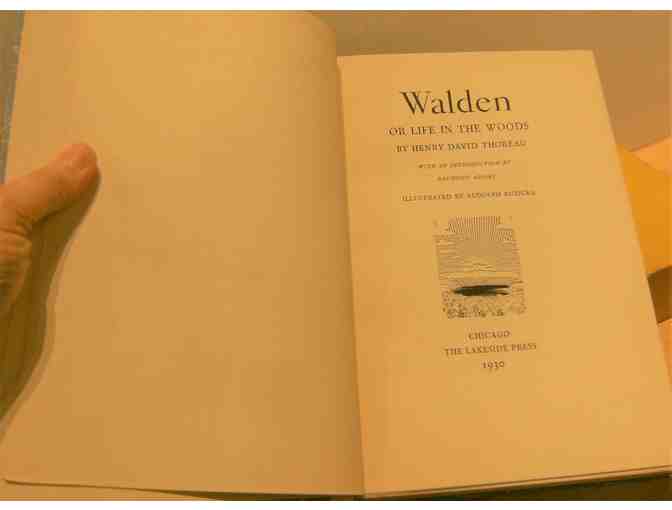 Walden, by Henry David Thoreau; intro by Raymond Adams; illus. by R. Ruzicka (1930)