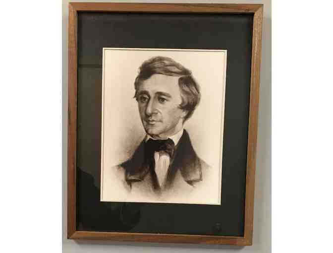 Framed Samuel Rowse portrait of Henry David Thoreau - Photo 1