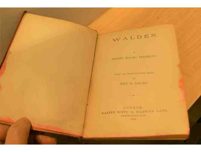 Walden, by Thoreau, intro by Dircks (London 1886) (needs to be rebound)
