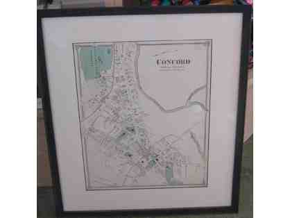 1875 Beers Atlas Map of Concord, Mass. (original page, framed, with marks)