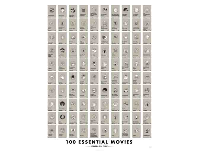 Popchart's 100 Essential Films Scratch-Off Chart - Photo 1