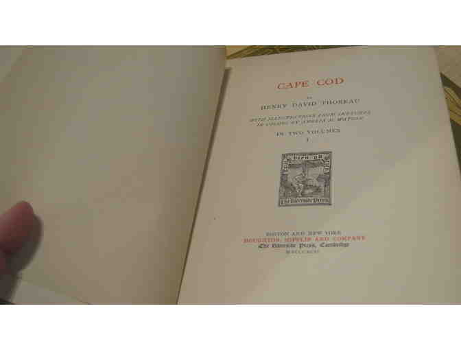 Cape Cod, by Henry David Thoreau (2 vols., Houghton Mifflin, 1896, color illus.)