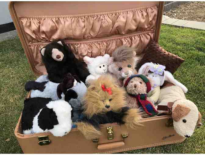 Vintage Starline Suitcase Stuffed with Stuffed Animals!