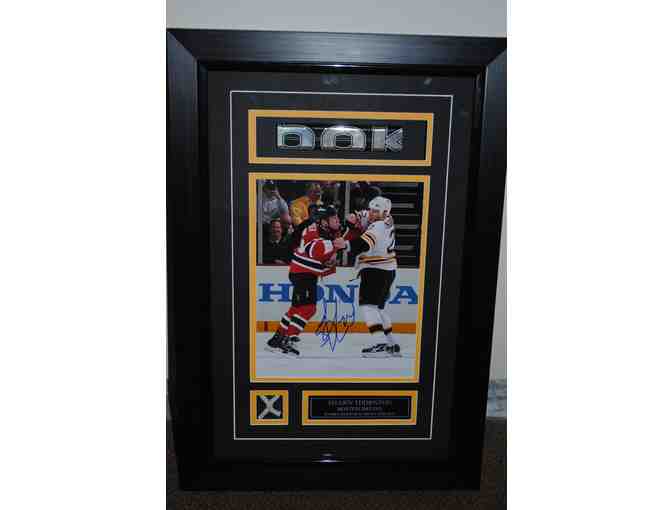 Framed Autographed Shawn Thornton Photo (w/Piece of Real Stick!!!)