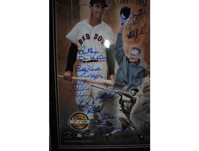 Framed Ted Williams Tribute 16'x20' w/Boston Red Sox Player Autographs