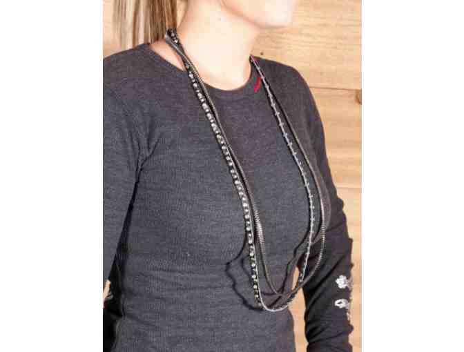 Black Leather Studded 39' Wrap-Around