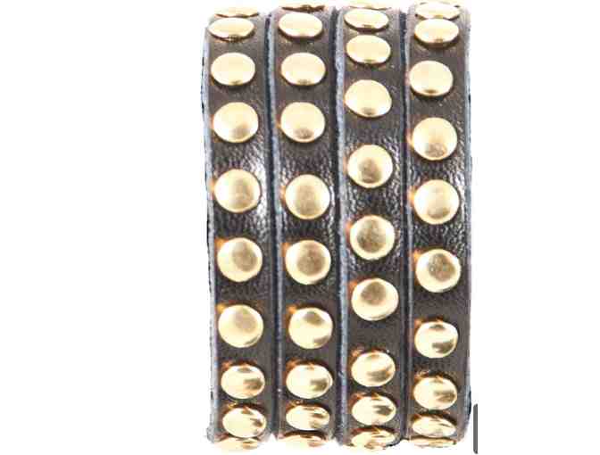 Black Leather Studded 39' Wrap-Around