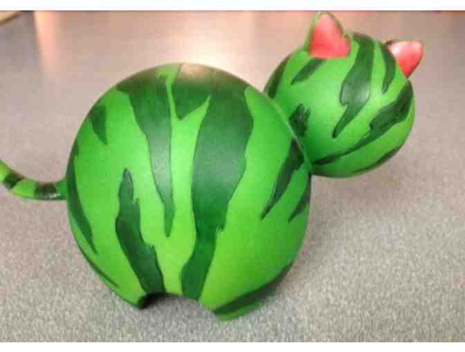 'Watermelon Cat' ceramic sculpture