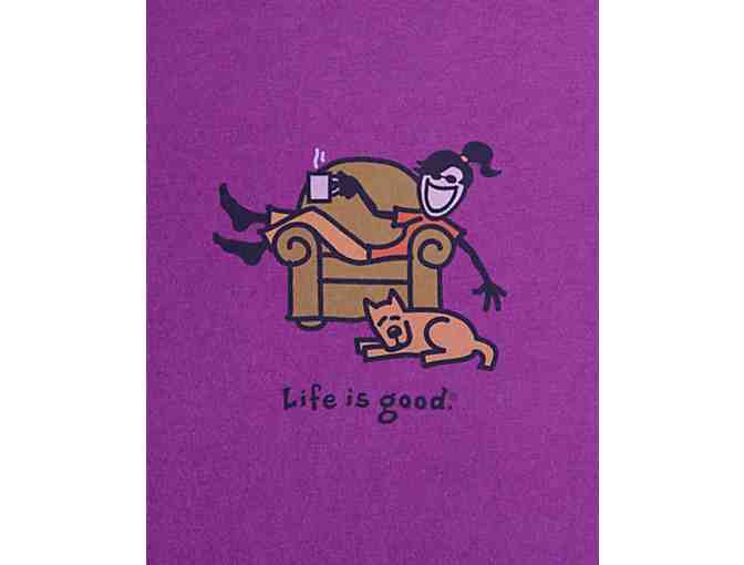 Life is Good Women's Vibrant Violet Crusher Tee - Large