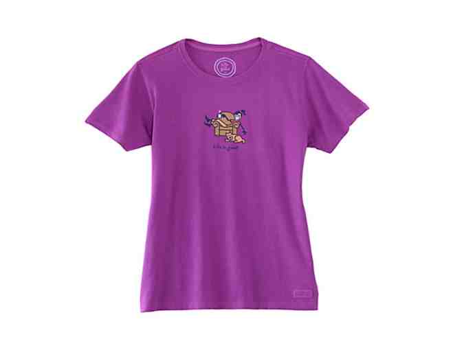 Life is Good Women's Vibrant Violet Crusher Tee - Large