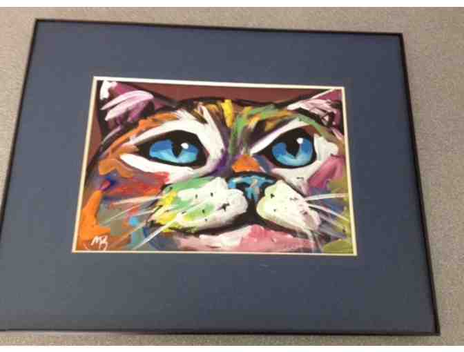 Artist-Signed, Incredible Original Painting - Technicolor Dream Cat