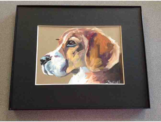 Artist-Signed, Incredible Original Painting - Beagle