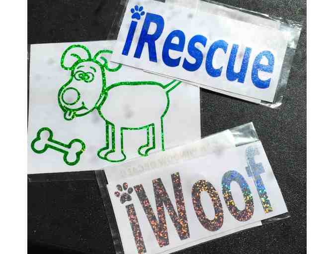 Glittery Dog Rescue Window Decals