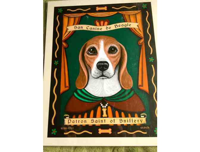 Fanciful Beagle Themed Prints - set of 2