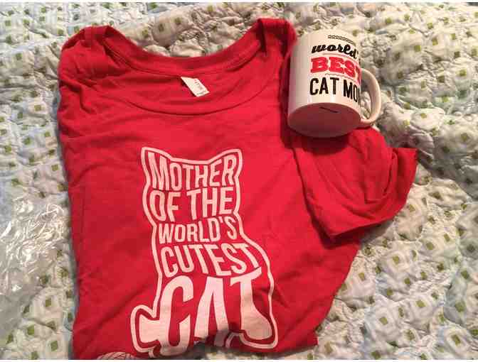 Cat Mom T-Shirt and Coffee Mug