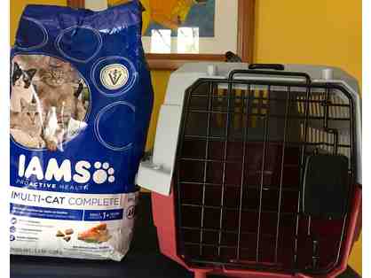 AKC Cat Carrier with 4.4 # bag of Iams Multicat Food