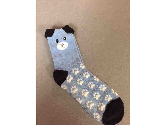 Fuzzy Friends Slipper Socks - Blue Pup - Photo 1