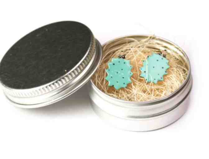 Artisan-Crafted hedgehog earrings - post