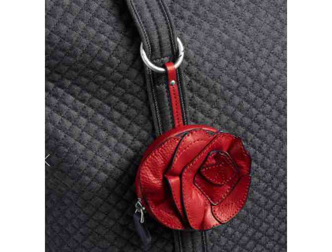 Vera Bradley Gallatin Rosy Outlook Leather Bag Charm