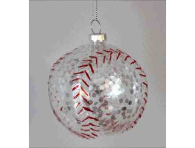 Glass Baseball Ornament in Gift Box